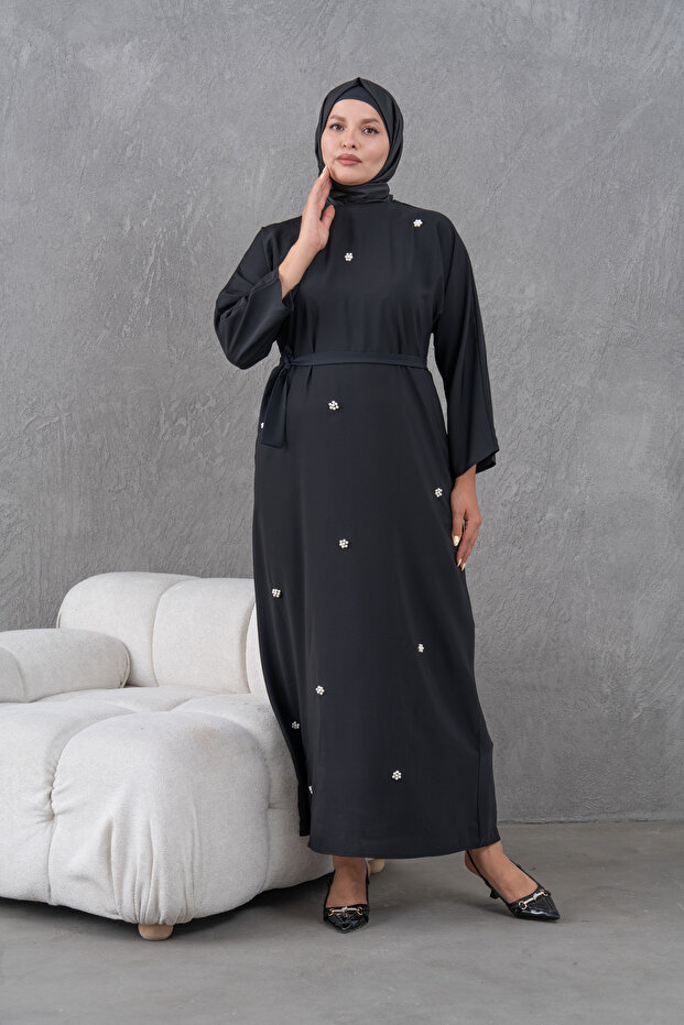Pearl Detailed Belt Dress