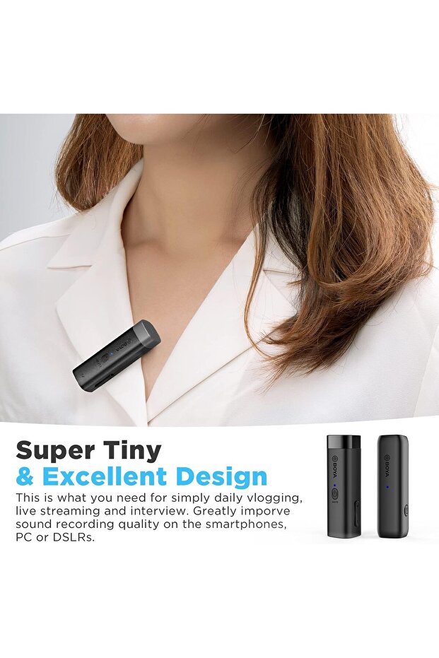 ميكروفون لافالير لاسلكي BY-WM3D، أسود - 4