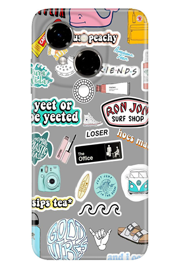 Spark Go 1 2025 6.67" Case Decorative Silicone Printed Cover Sticker Style