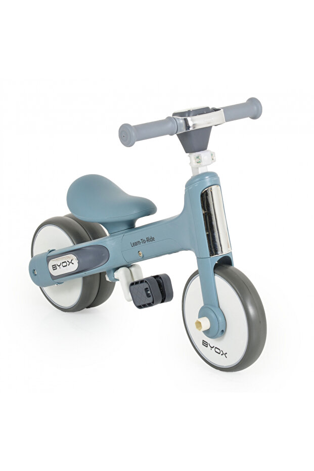Tricicleta pentru copii Learn to Ride Albastru 2 in 1 cu pedale, transformabila, structura usoa - 5