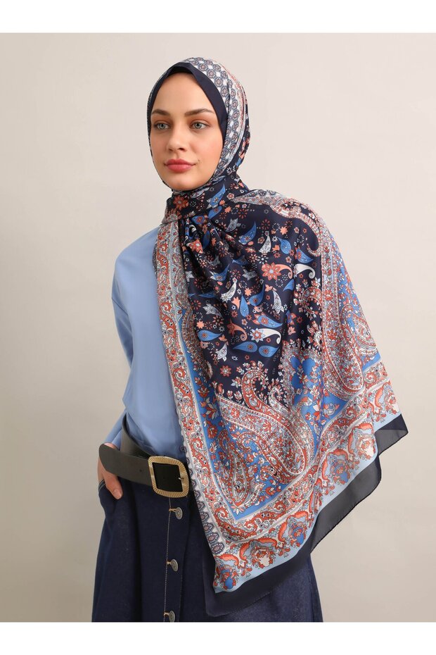 Ethnic Patterned Soft Shawl - Multicolored - V6 - - 1