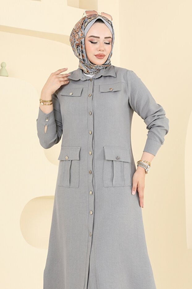 Cep Detaylı Sofia Takım 23026UKB139-MS Gri - 4