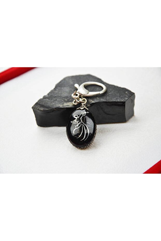 Mevlana Model Oltu Stone Keychain