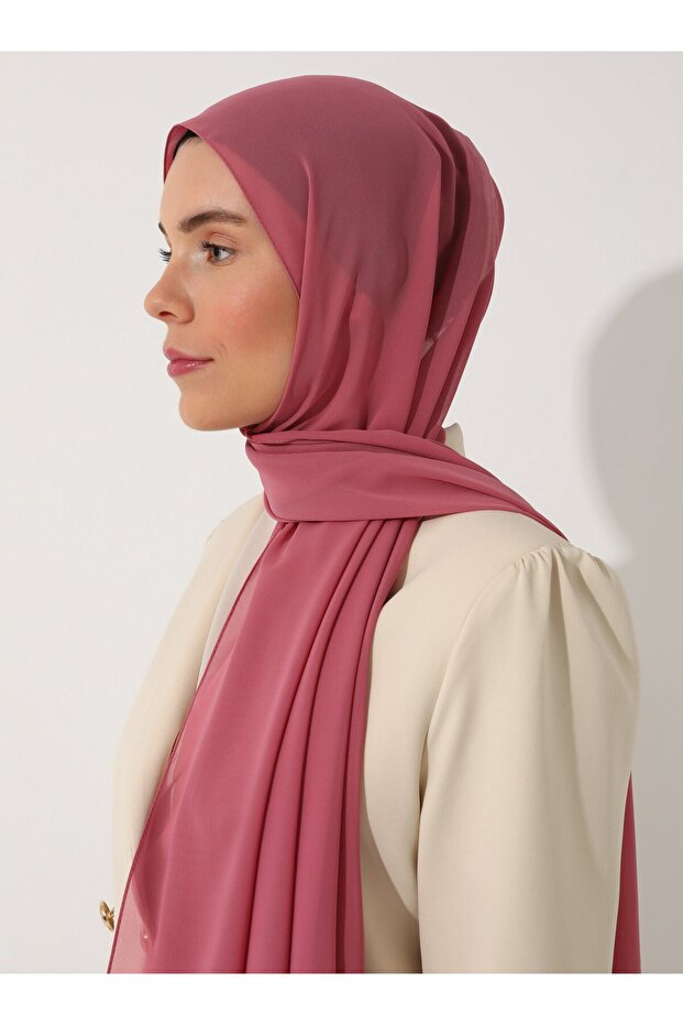 Şifon Şal - Pembe Kuvars - - 4
