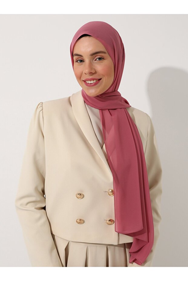Şifon Şal - Pembe Kuvars - - 2