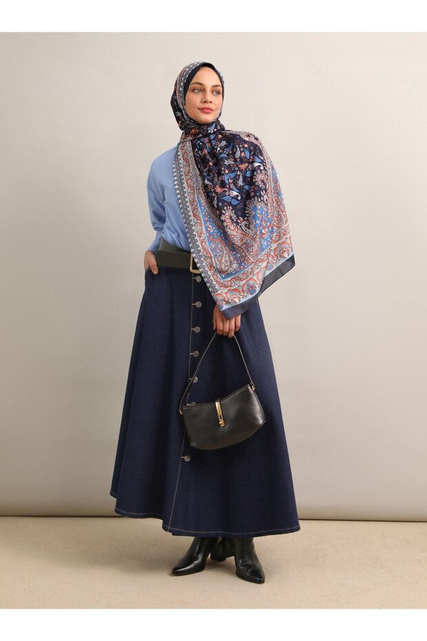 Ethnic Patterned Soft Shawl - Multicolored - V6 - - 2