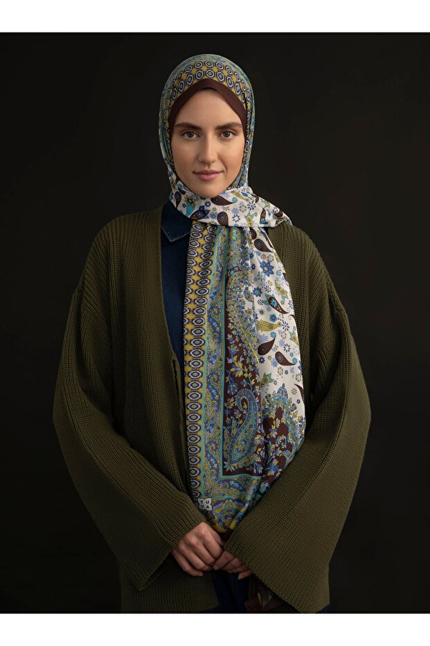 Ethnic Patterned Soft Shawl - Multicolored - V11 - - 7