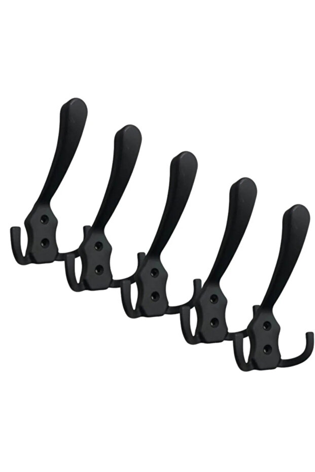 Matte Black Furniture Coat Rack Wardrobe Cloakroom Hanger - (5 Pcs)