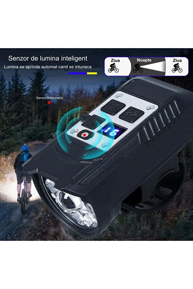 Bicycle Flashlight L-S75, 9 LEDs, Light Sensor - 1