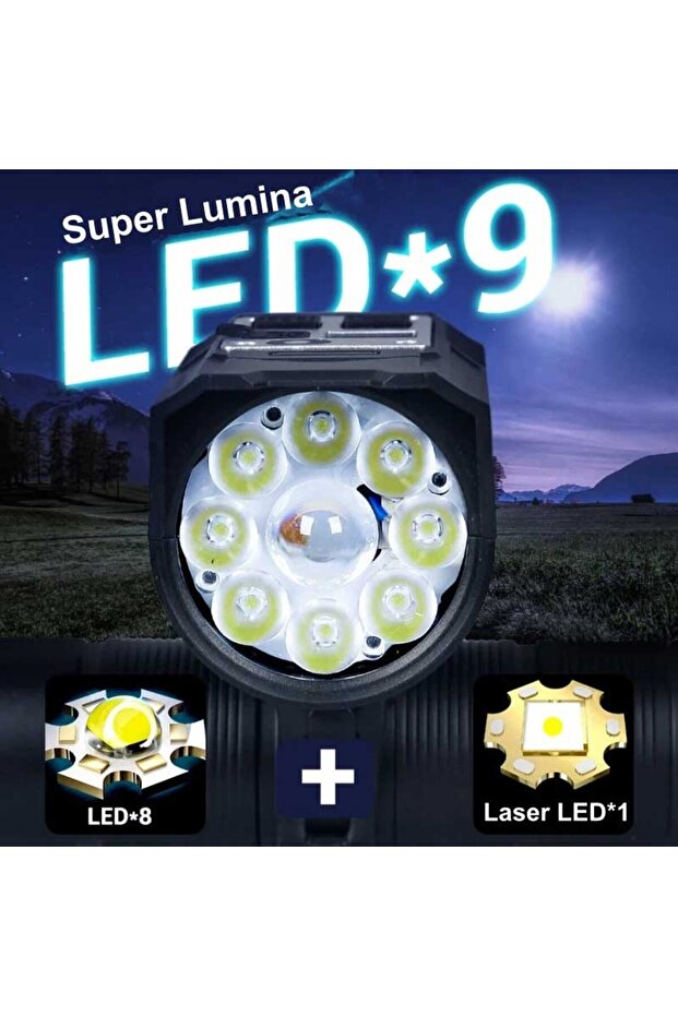 Bicycle Flashlight L-S75, 9 LEDs, Light Sensor - 5