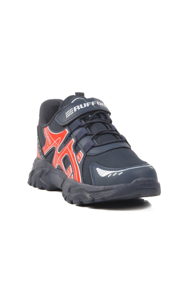 Navy Blue-Red Mesh Children's Sports Shoes 2540 F