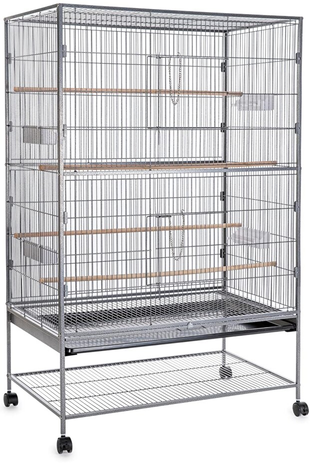 153cm Wrought Iron Standing Large Flight King Bird Cage for Cockatiels African Grey Qu