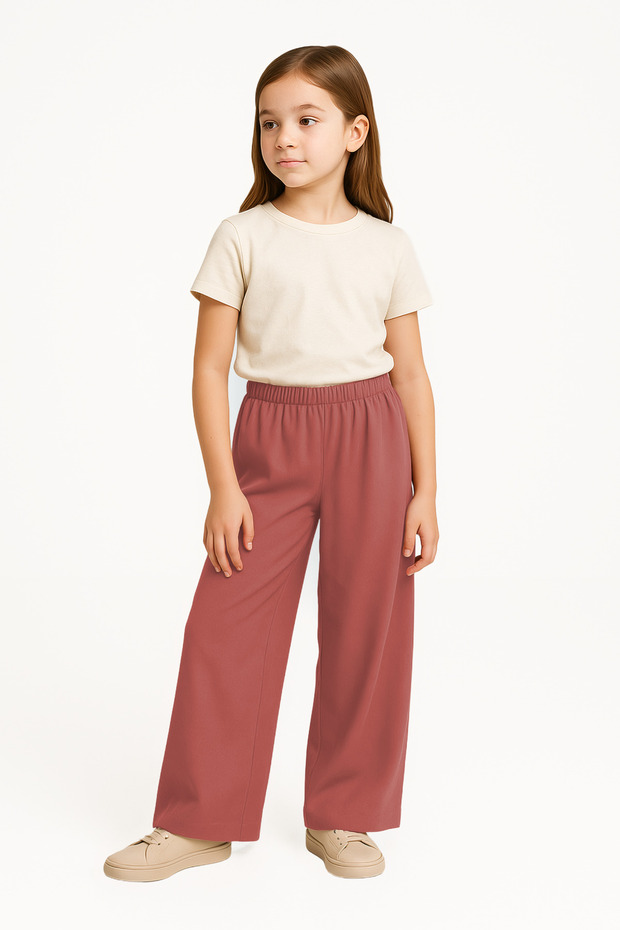 Girl's Wide Leg Casual Pants - Tile