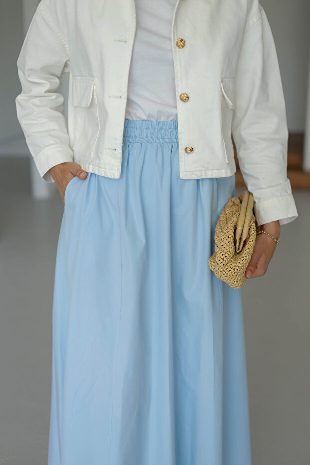 BELİ LASTİKLİ ÇİFT CEPLİ ETEK - 2