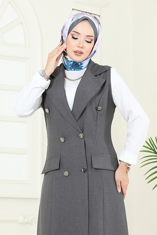 Cep Detaylı Üçlü Takım 2699SL432-MS Antrasit&Ekru - 5