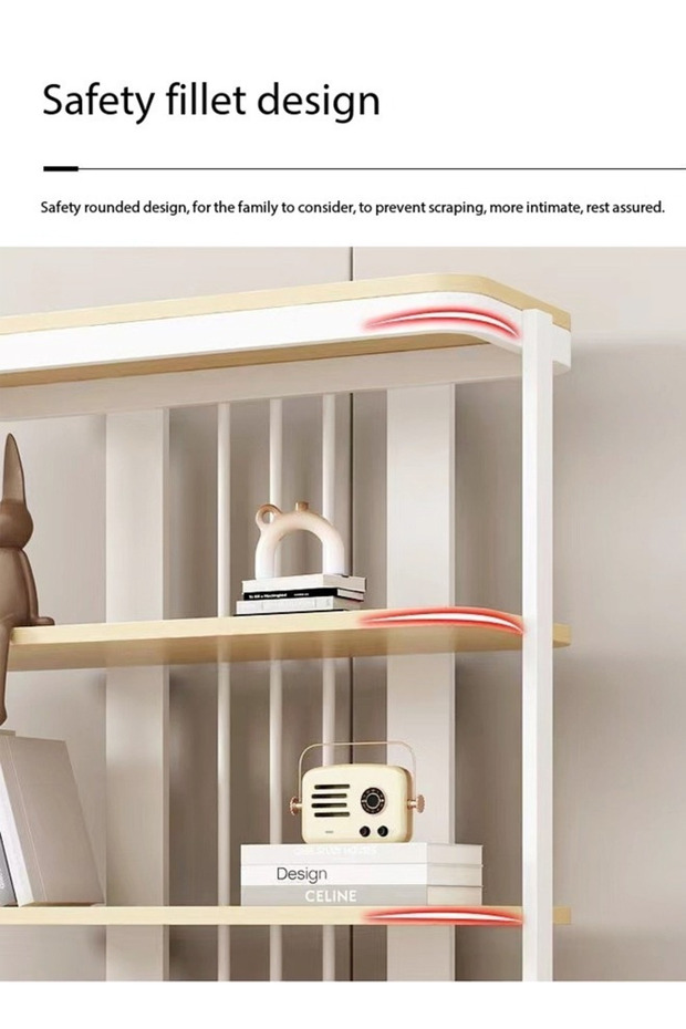4-tier desktop bookshelf and display rack, space-saving floor standing design 100x35x200 cm - 5