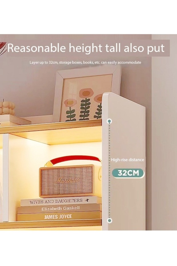 رف كتب خشبي متعدد الطبقات مع مساحة تخزين كبيرة وتصميم عمودي للمكتب المنزلي 80x24x180 سم - 3