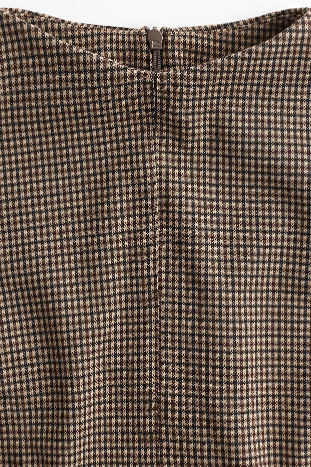 Dik Yakalı Mini Elbise - 4