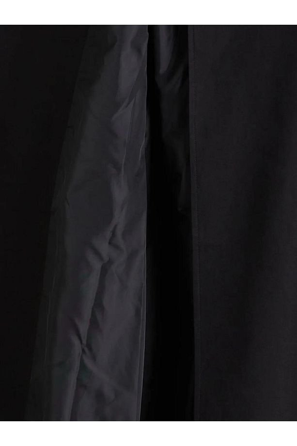 LCW Modest Siyah Kruvaze Yaka Oversize Kadın Trençkot - 7