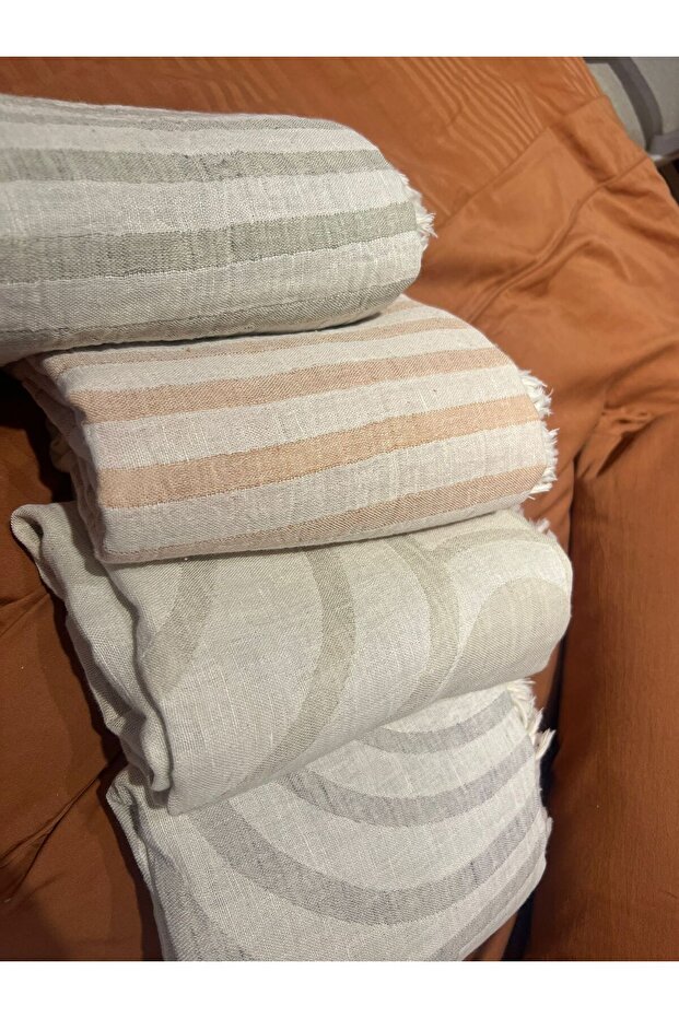 Geometric Patterned Linen Peshtemal 100 X 180 Soft Textured - 4