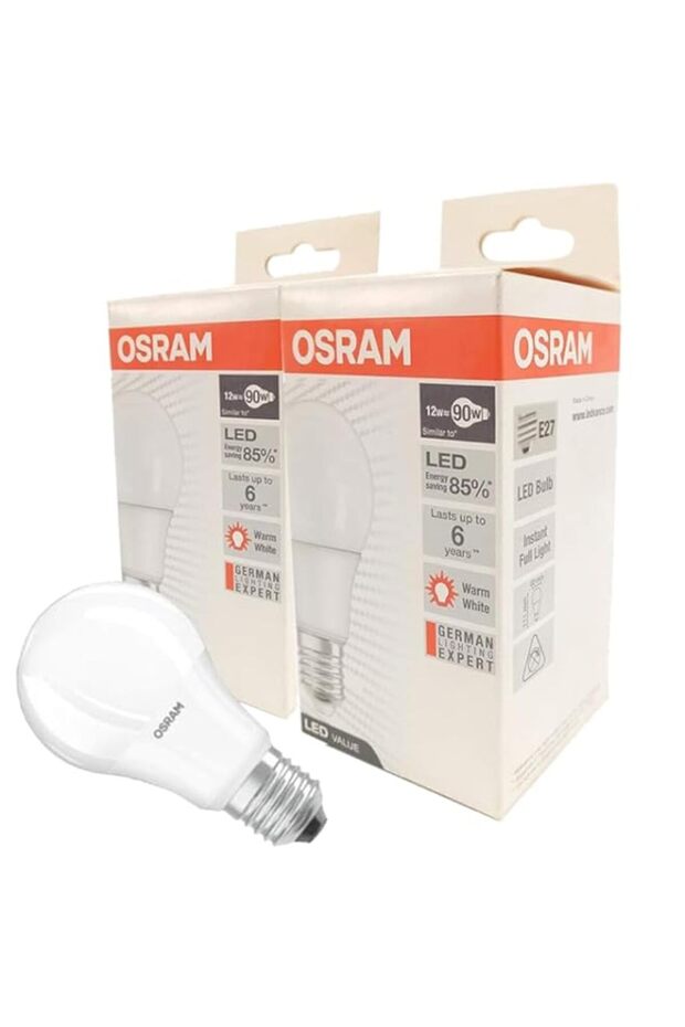 Osram LED VALUE Classic A | Frosted 12W, Screw Base E27, Warm White/3000k - 700 lm (Pack Of 2)