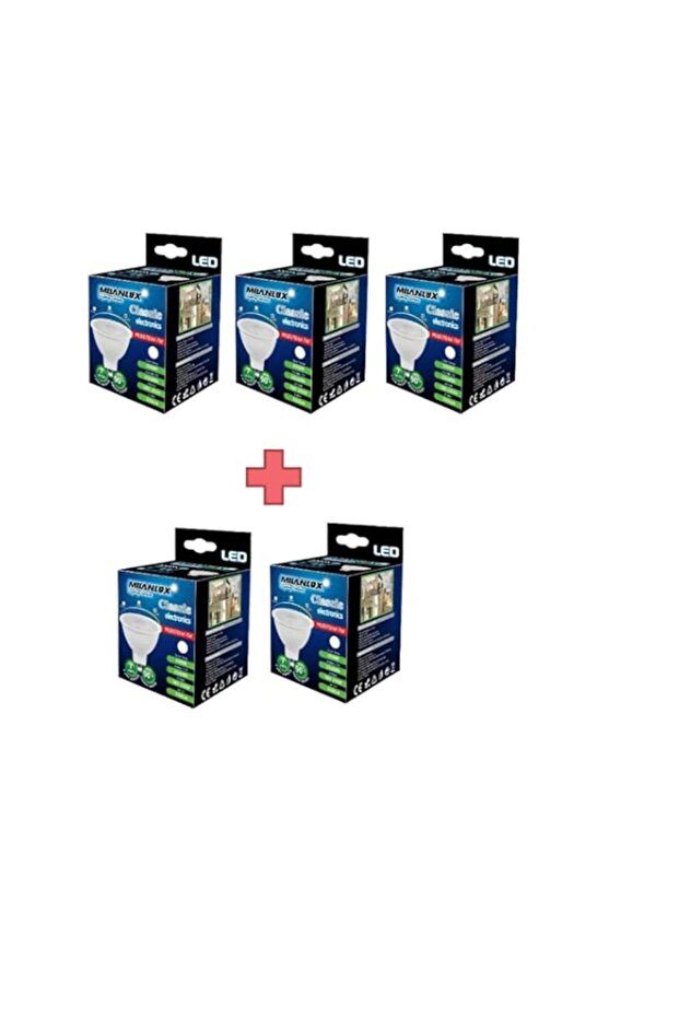 LED Bulb, Non-Dimmable, 560 Lumen, Day-Light White (6500), 7W = 45W, MR16, GU5.3 Base, BUY 3 GET 2 FREE