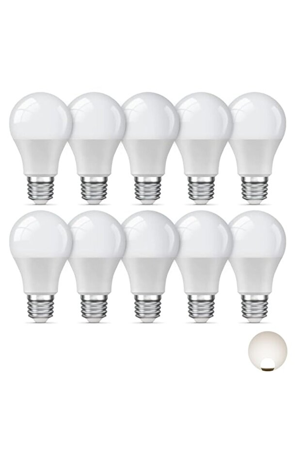 10 Pack 9W LED Light Bulb, E27 Base 4000K Natural White A60 Standard Light Bulbs, Non-Dimmable, 1 Year