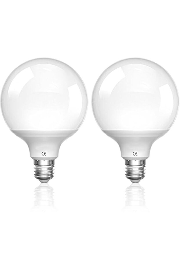 LED Bulbs Cool White Bulbs E27 15W, G95 LED Filament Bulbs 15W Equivalent to 100W, Globe Light for Home Bathroom Office Vanity Mirror, Not Dimmable LED Light Bulb, 6000K, 2PCS