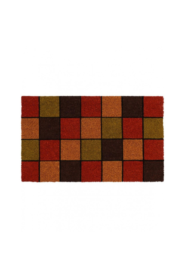 Carlota Checked Pattern Rectangular Door Mat 45 x 75cm - 1