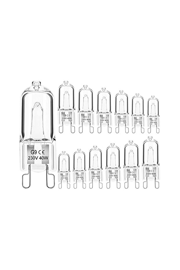 Halogen Light Bulbs 2 Pin Clear Capsule Lamp Bulb, Halogen-Pin-Base-Lamp Warm White Light Clear Capsule for Cooker Lighting, Signal Lights (12 Pcs)