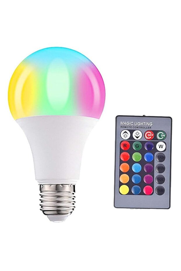 Milton 15W Color Changing Led Light Bulb Remote Control Smart Bulb E27 Threaded Base RGB and White Dimmable Light Bulb 16 Colors Adjustable