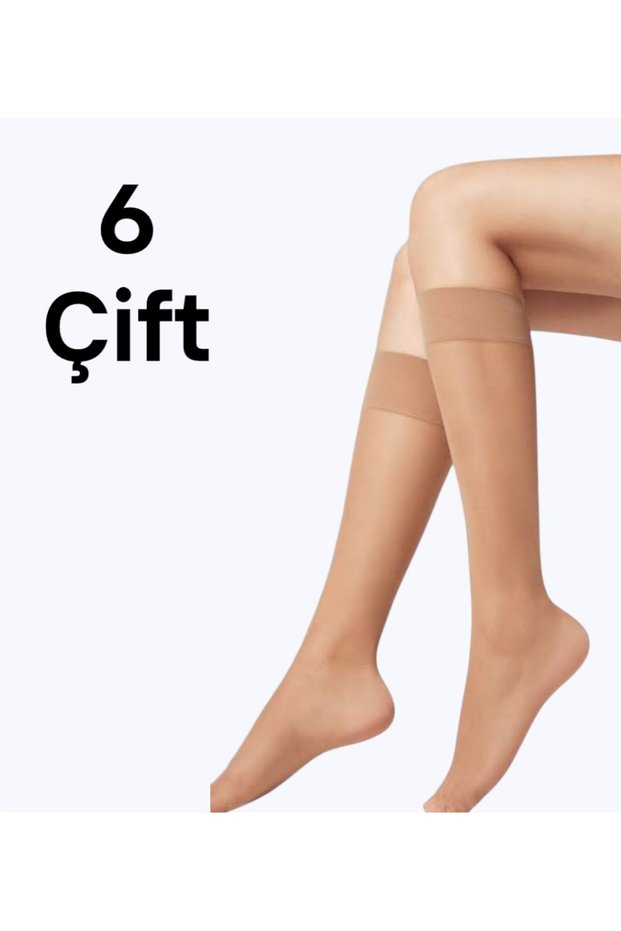 Women 6 pairs thin 20 denier matte mid-calf length pantyhose stockings