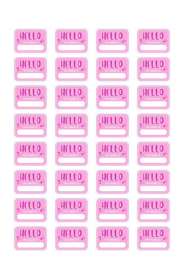 HELLO MY NAME IS 11 Temalı İsimsiz Okul Etiketi Defter Kitap Kalem Sticker ( 4x2.7 cm ) 30 ADET BOŞ - 3