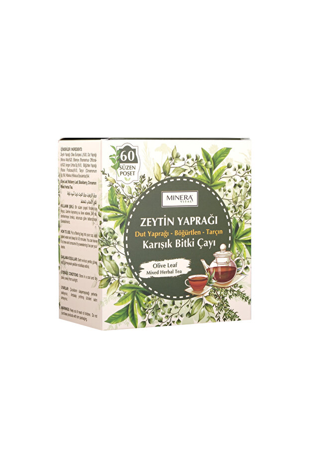 ZEYTİN YAPRAĞI DUT YAPRAĞI BÖĞÜRTLEN TARÇIN BİTKİ ÇAYI 60lı SÜZEN POŞET - 1