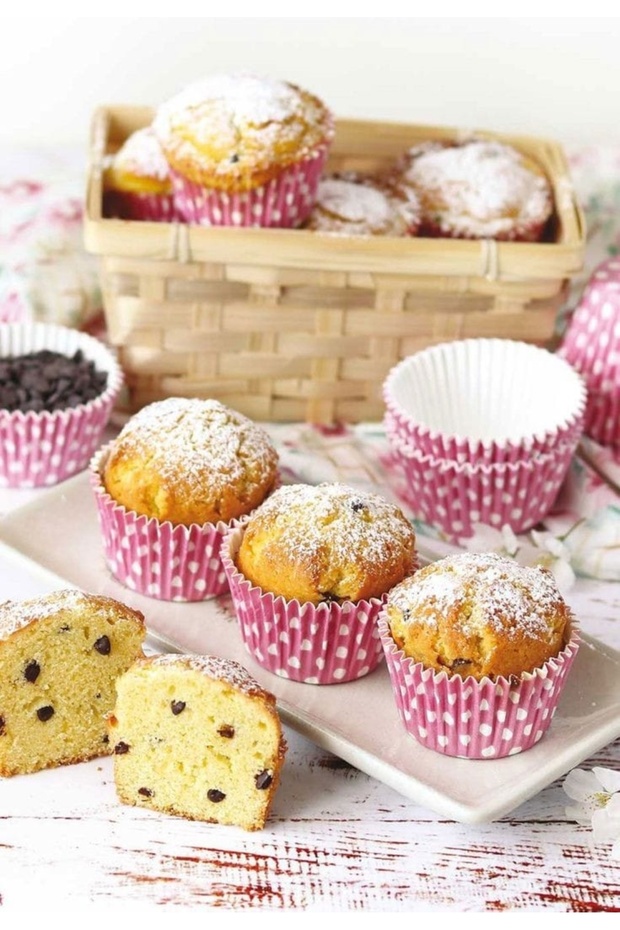 25 Adet Muffin Cupcake Kağıdı, Renkli Kağıt Muffin Kek Kalıbı Desenli - 2