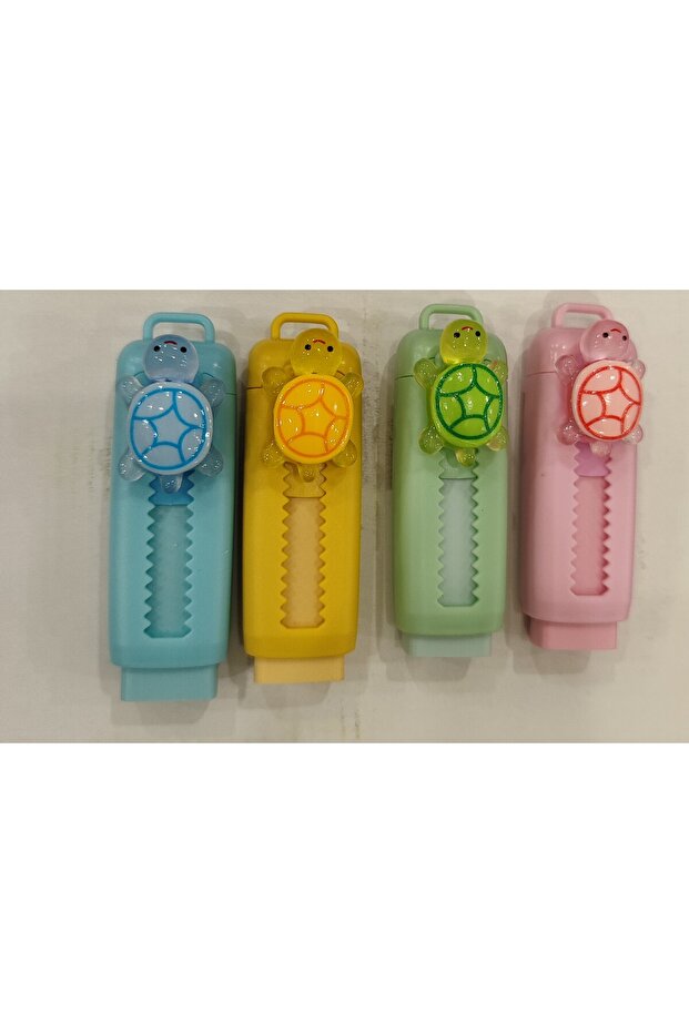 4 Sliding Erasers with Turtle Figure Ad15578