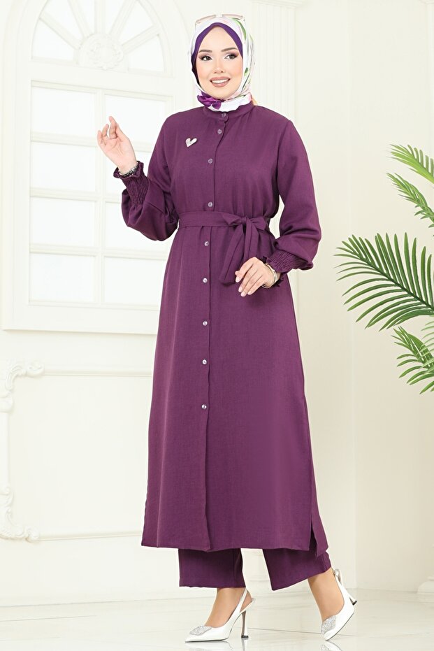 Manşeti Lastikli Takım 809OZN1046-MS Mor - 3