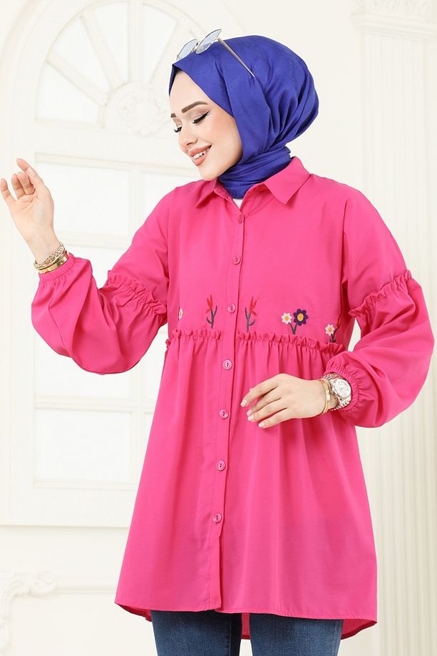 Nakış İşlemeli Tunik 4060ASN888-MS Fuşya - 3