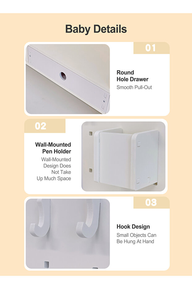 Office Storage Hole Board Desktop Vertical Board Organizer Desk Hooks Drawer Partition Desktop - 6