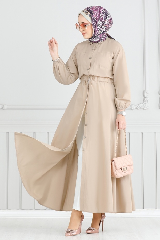 Beli Lastikli Tesettür Elbise 805OZN1046-MS Vizyon - 1