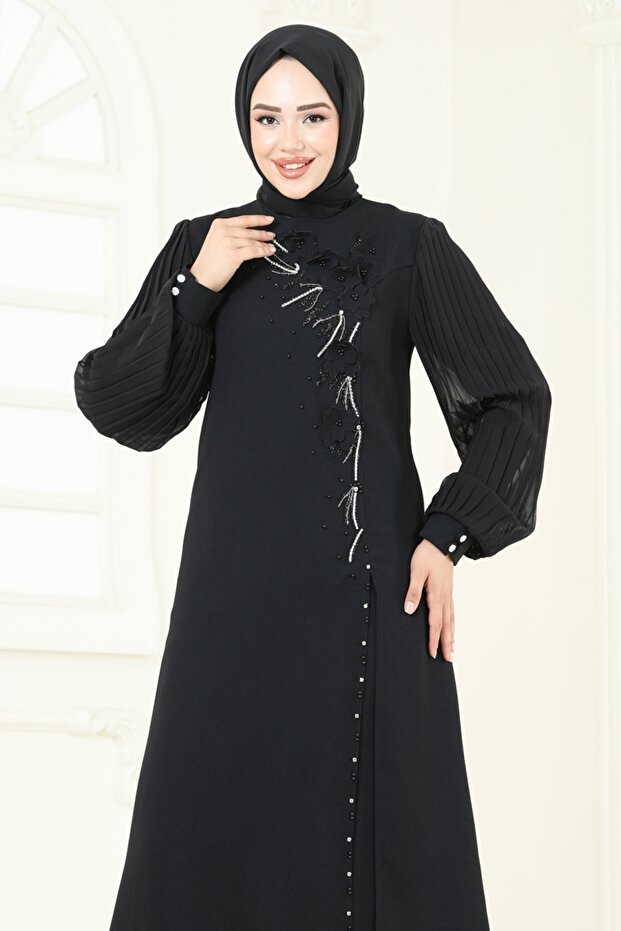 Yırtmaç Detaylı Şık Takım 8058ABK1075-MS Siyah - 4