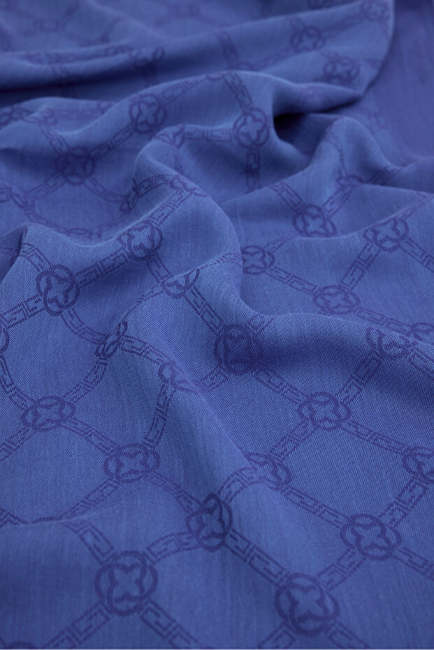 Mavi Pamuk İpek Şal - 2