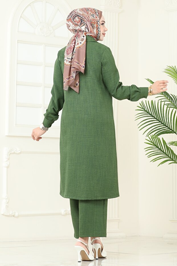 Taş Detaylı Sofia Takım 3128HBS856-MS Yeşil - 5