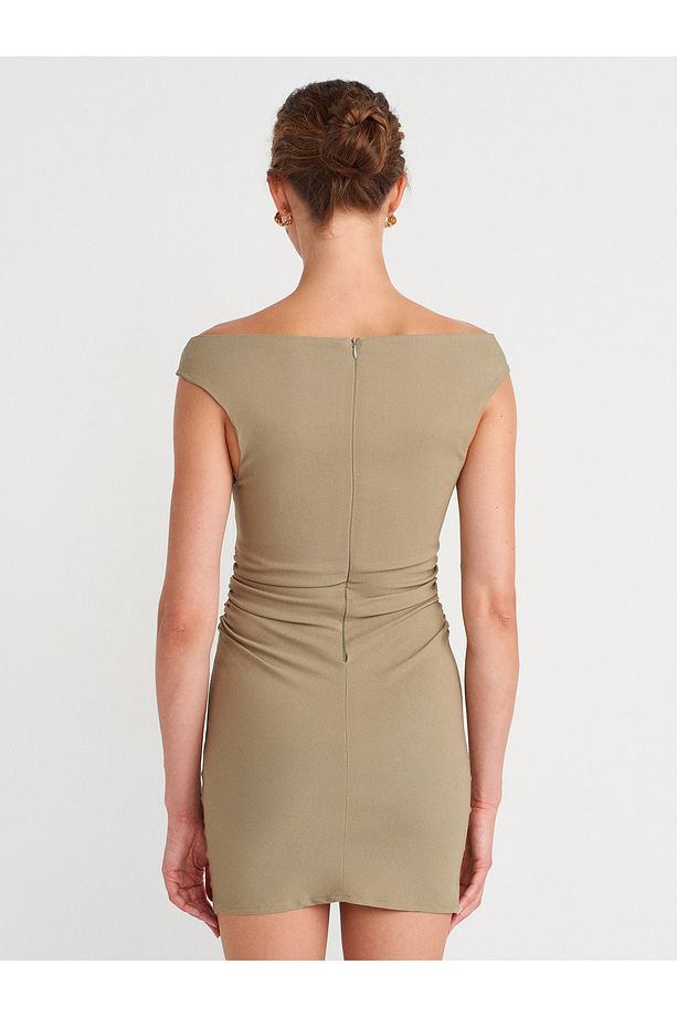 91462 Bardot Mini Elbise-Çağla - 2