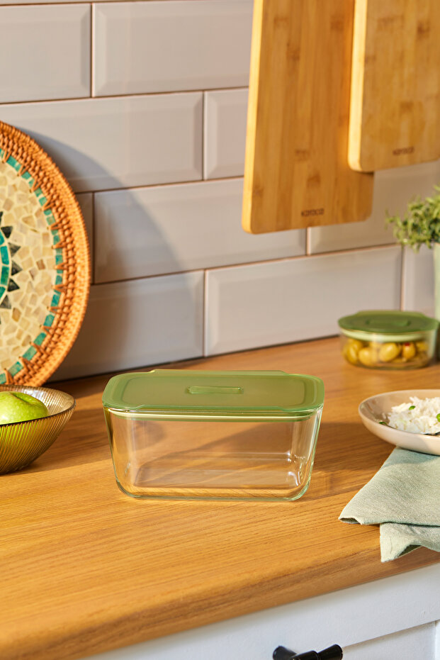 Green Rectangular Storage Container 1400 ml