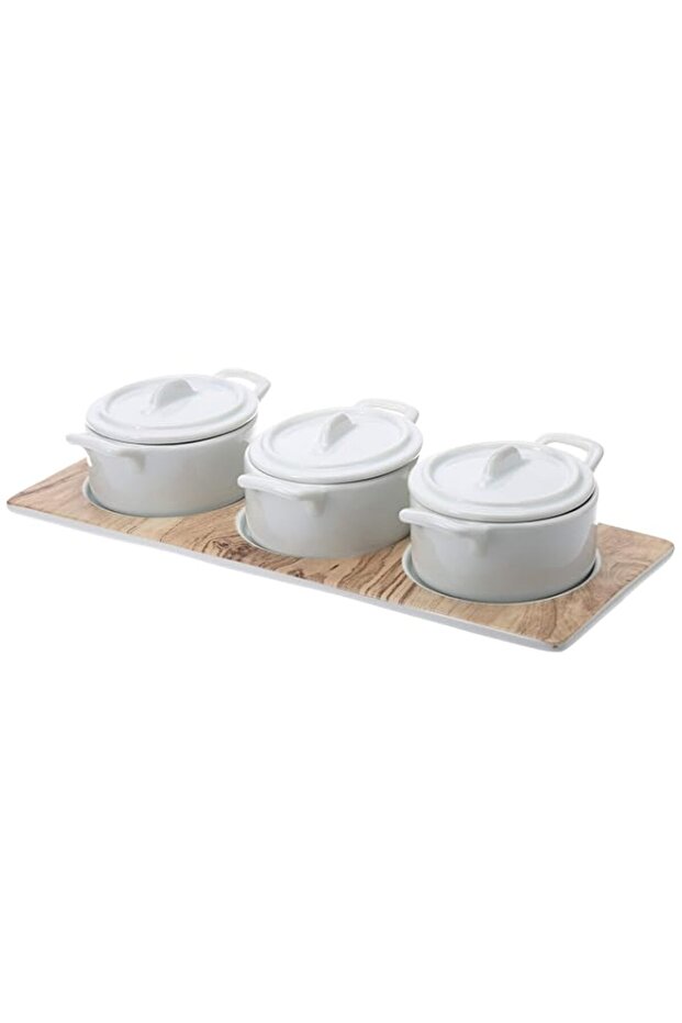 SHALLOW SERVING ROUND CASSEROLES W/ COVER X 3- 27*11*6CM