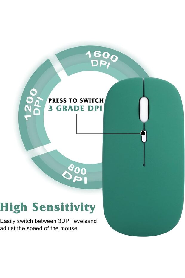 Kablosuz Klavye Mouse Seti, Bluetooth ve 2.4GHz, Sessiz Tuşlar, Windows Mac Android iOS Uyumlu MİNT - 6
