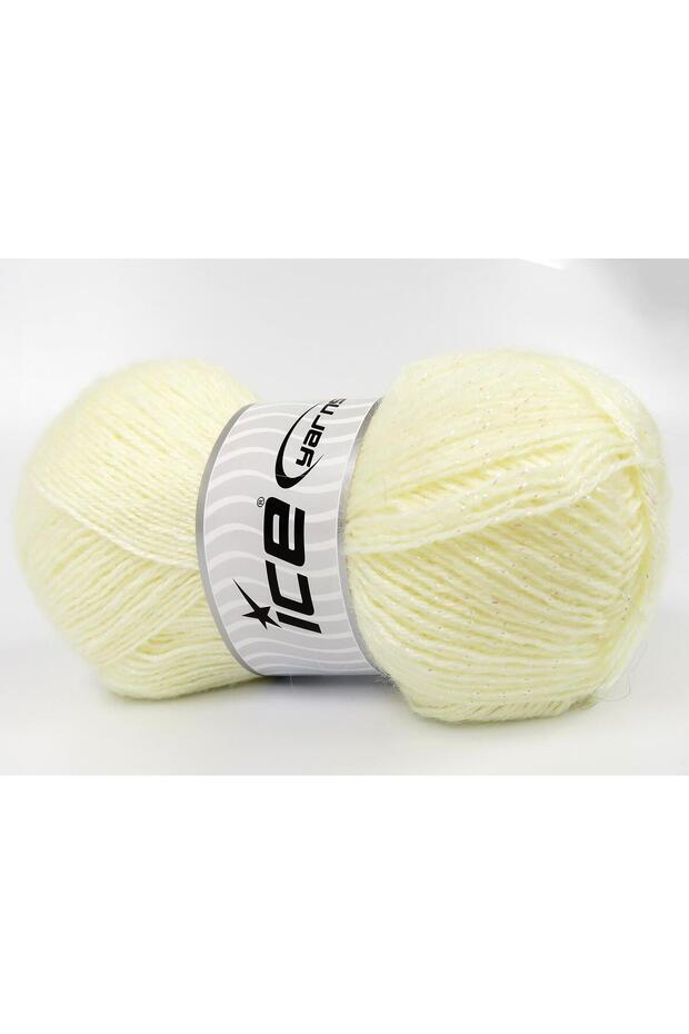 Lot of 4 X 100Gr Skeins Ice Yarns Angora Glitz (10% Mohair 15% Wool) Yarn Cream