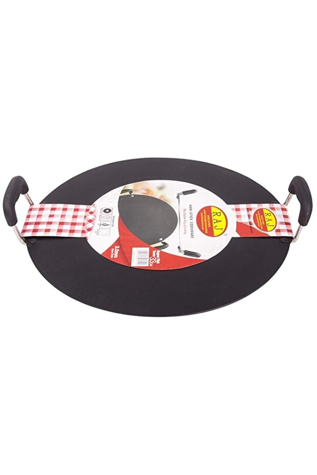 Raj NonStick Rectangle Tawa Fry Pan with Double Side Handle, 26.8 CM , Black, KMT001, Suitable for