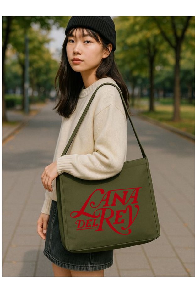 Lana Del Rey Khaki Canvas Messenger Bag, Laptop Bag, Street Style School Bag